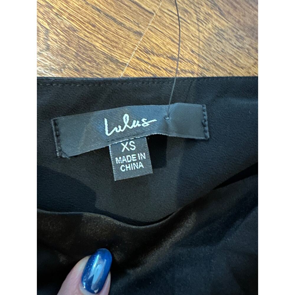 Lulus Dreaming of Elegance One Shoulder Satin Maxi Dress Black XS NWT Formal - Picture 6 of 9